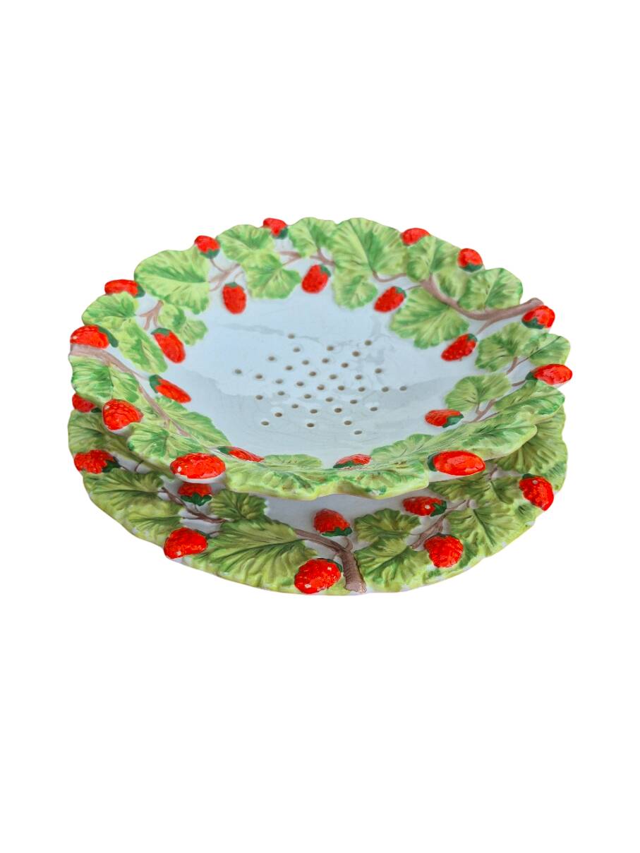 strawberry dish + slotted spoon