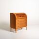Scandinavian elm and burl wood secretary, 1950s/1960s