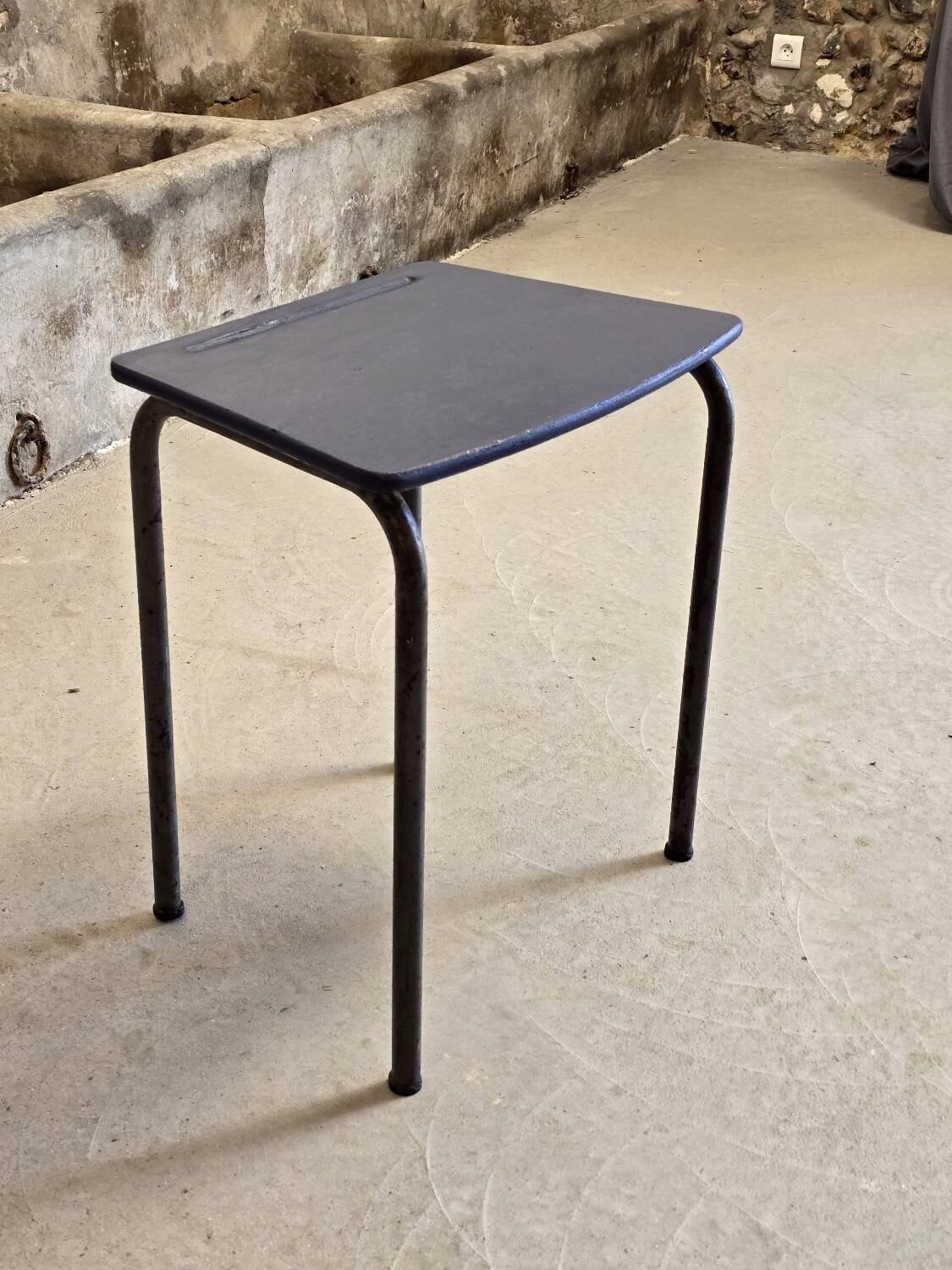 Children's desk with blue painted top