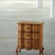 Danish neo-baroque oak commode with three drawers, featuring brass fittings, 1940s.