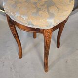 Louis XV style stool in cherry wood and tapestry
