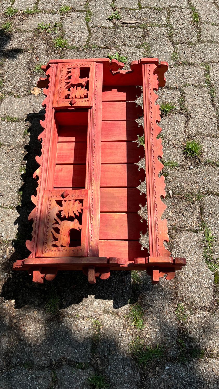 Vintage painted wood shelf