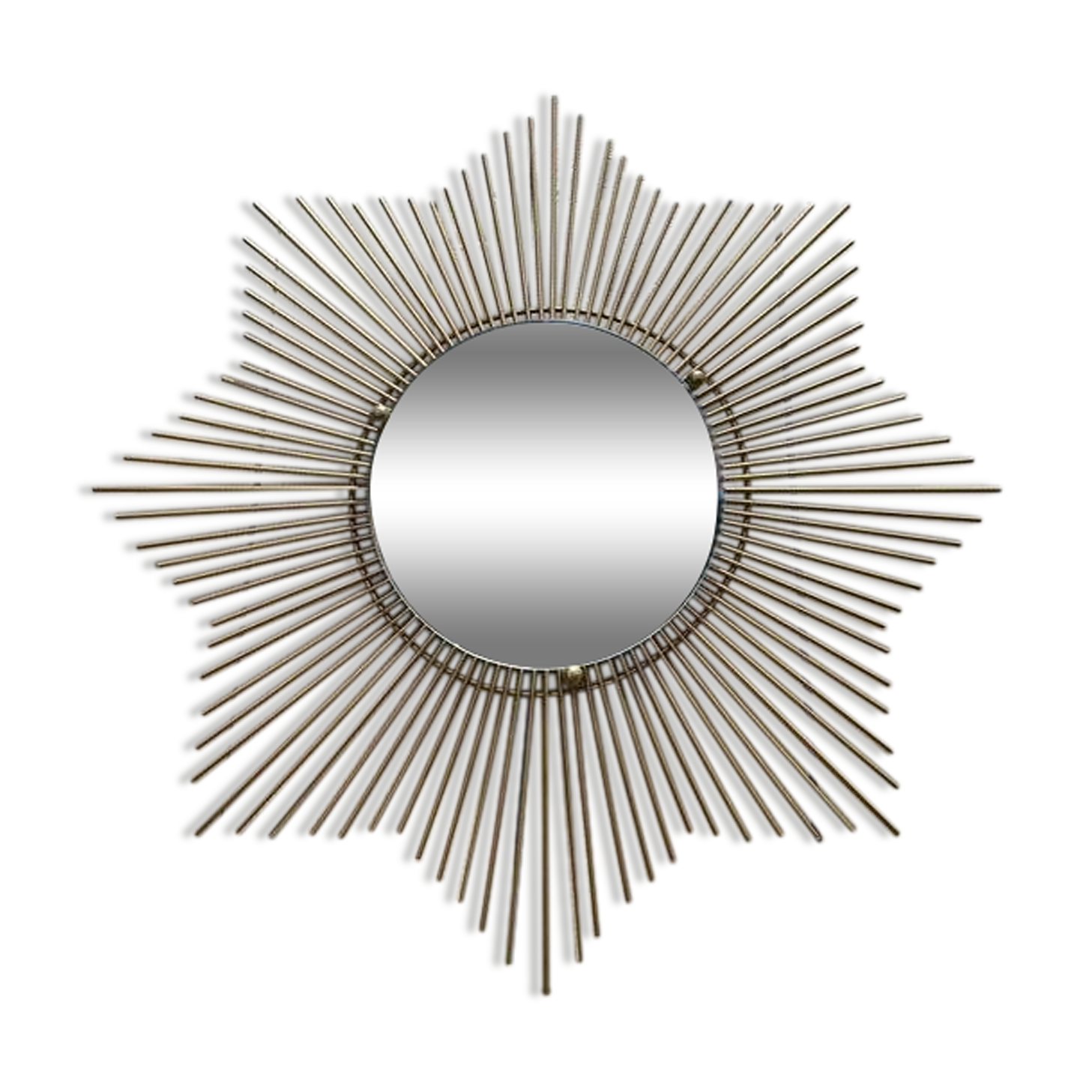 Miroir soleil en laiton vintage 1970
