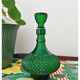 Carafe italienne verte à motif diamant Empoli de style moderne du milieu du siècle