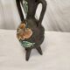 Two-handled vase with enamelled floral decor