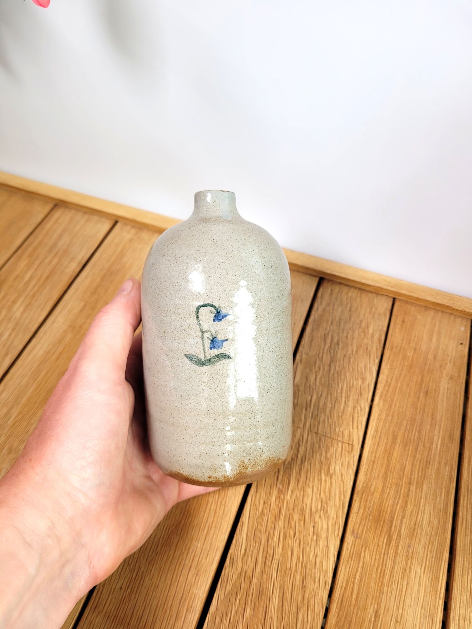 Handmade soliflore vase in glazed terracotta