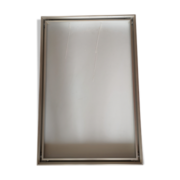 Mirror frame in gray brushed aluminum - 1980s 60x40cm