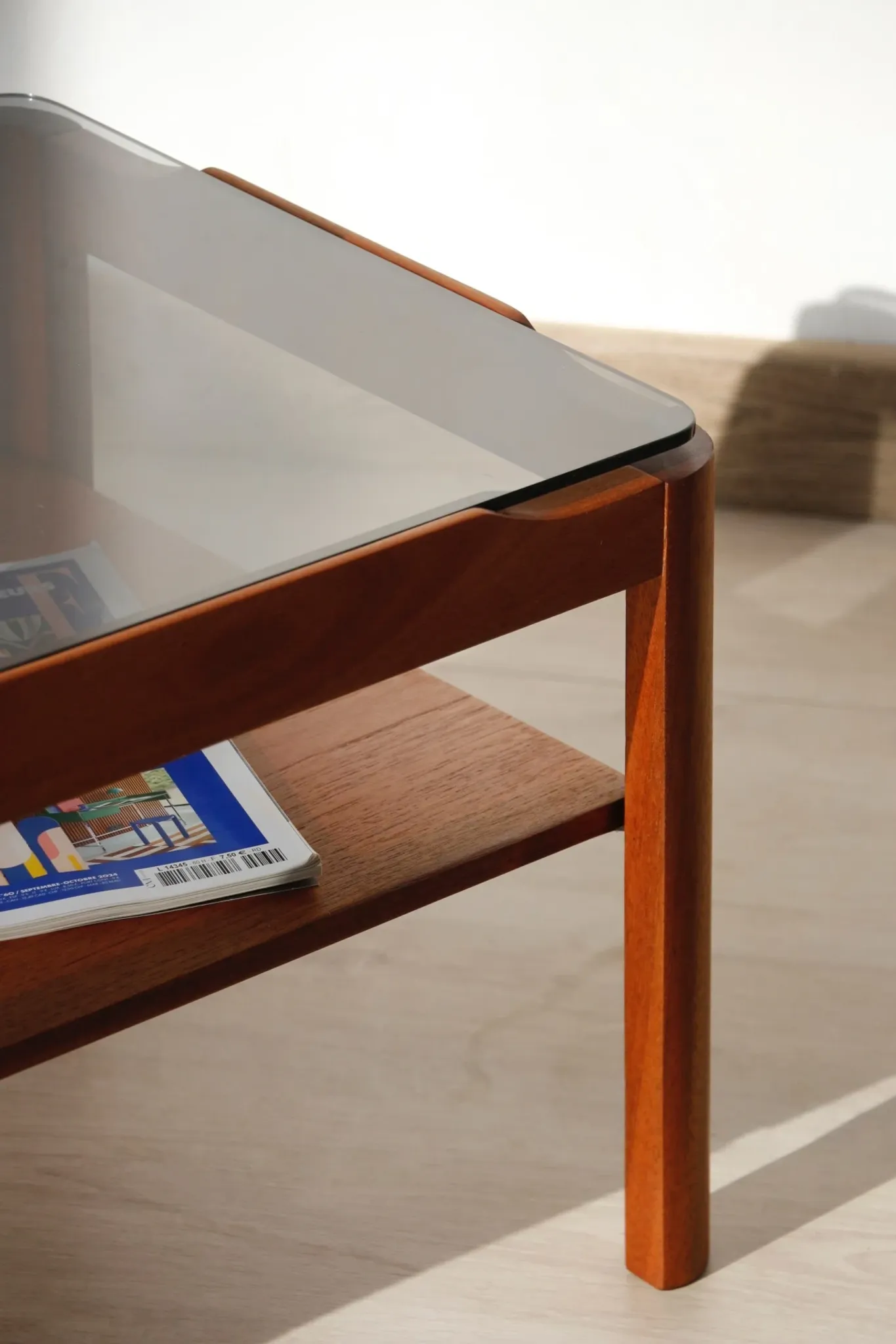 Vintage rectangular coffee table – Solid teak – Myer