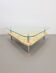Table basse triangulaire brutaliste en marbre et acier inoxydable, années 1970