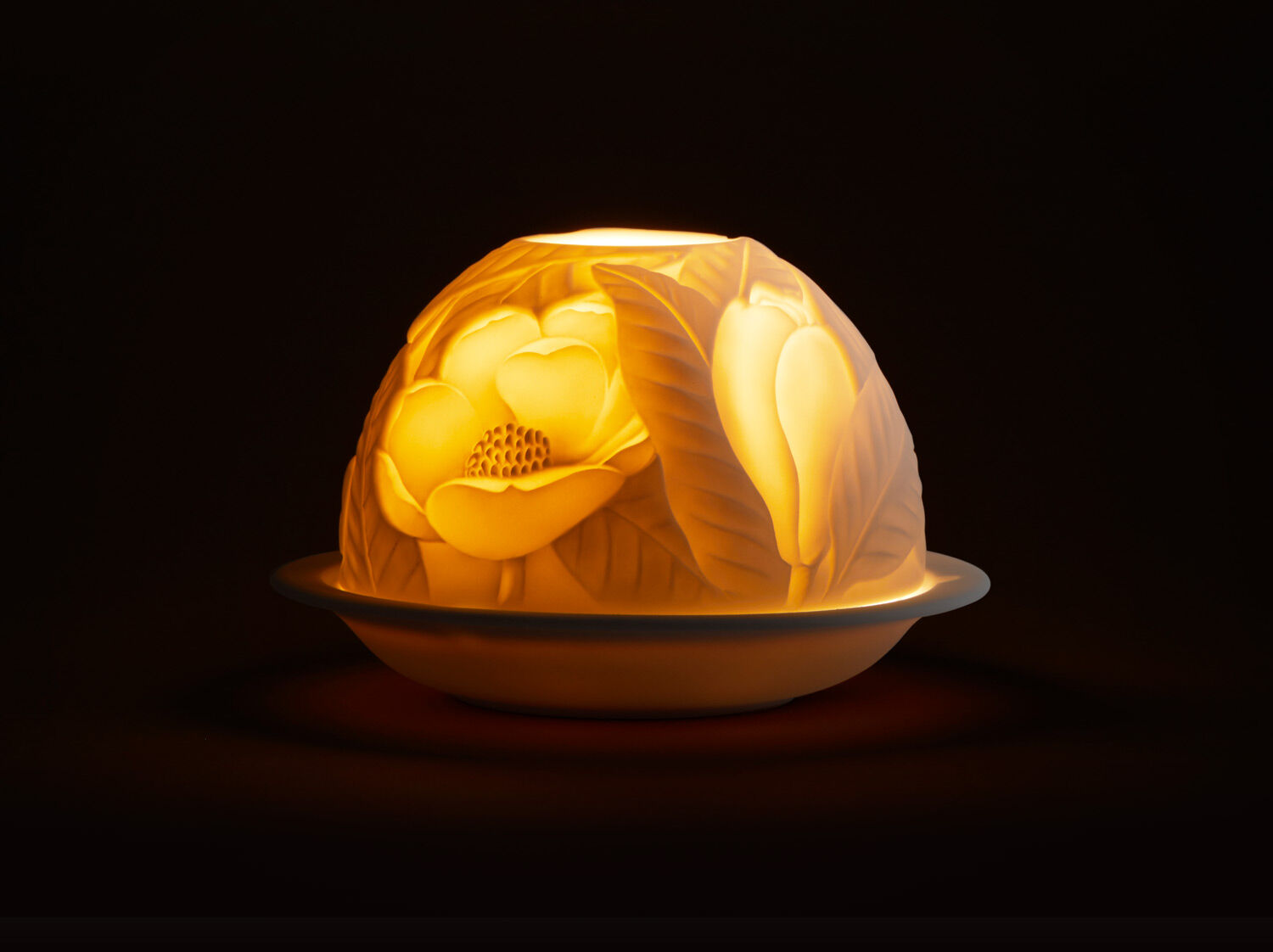 Photophore Bernardaud Lithophanie Tulip blossoms