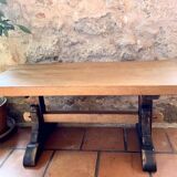Monastery coffee table in wood and black patina