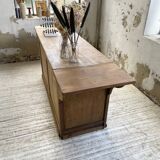 Two-sided central island counter in pine 220cm