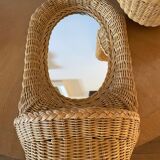Rattan console mirrors