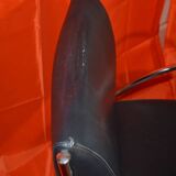 Vintage armchair in imitation leather and chrome steel tube