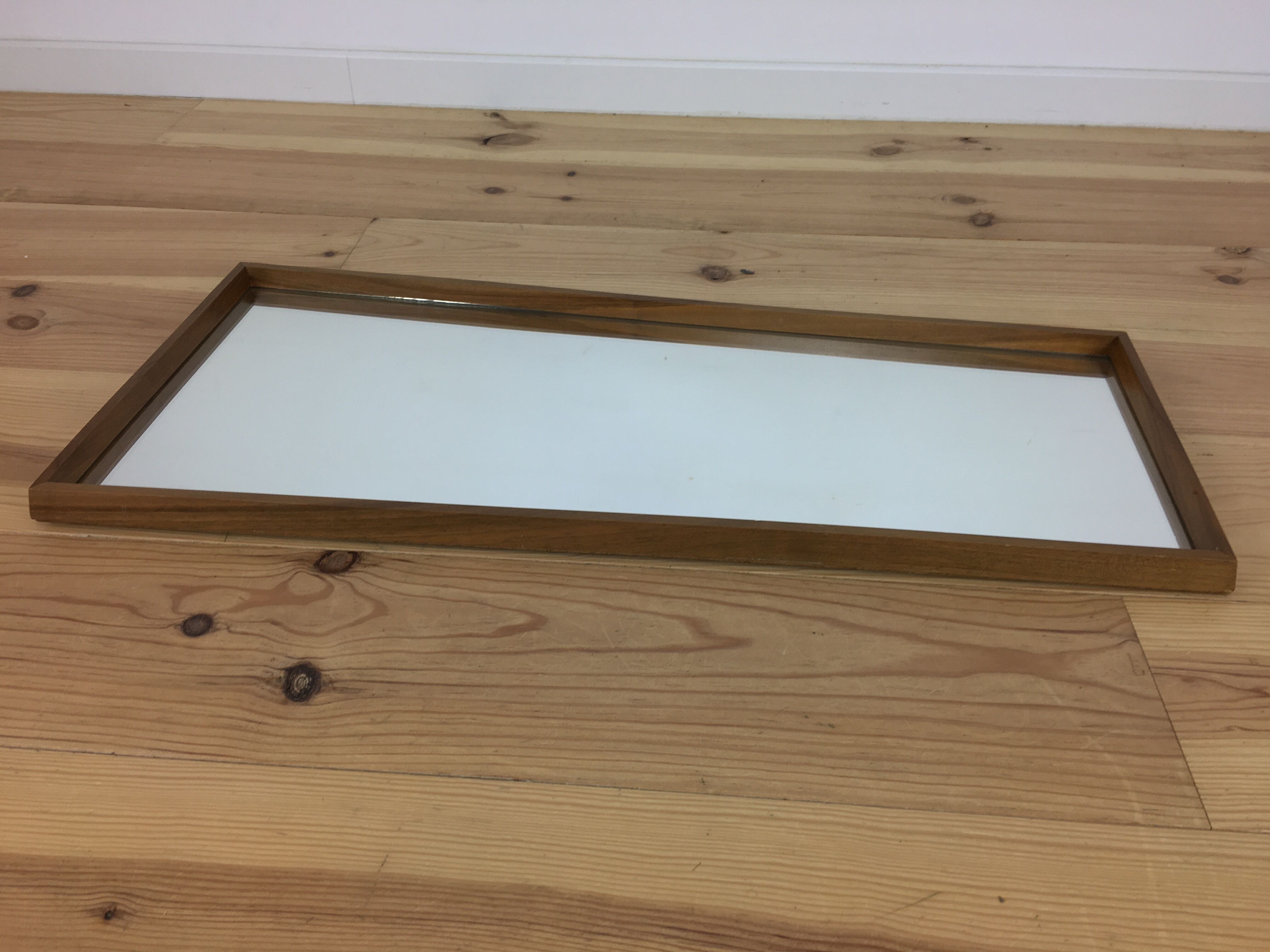 Miroir scandinave 81x36 cm asymétrique trapèze années 60