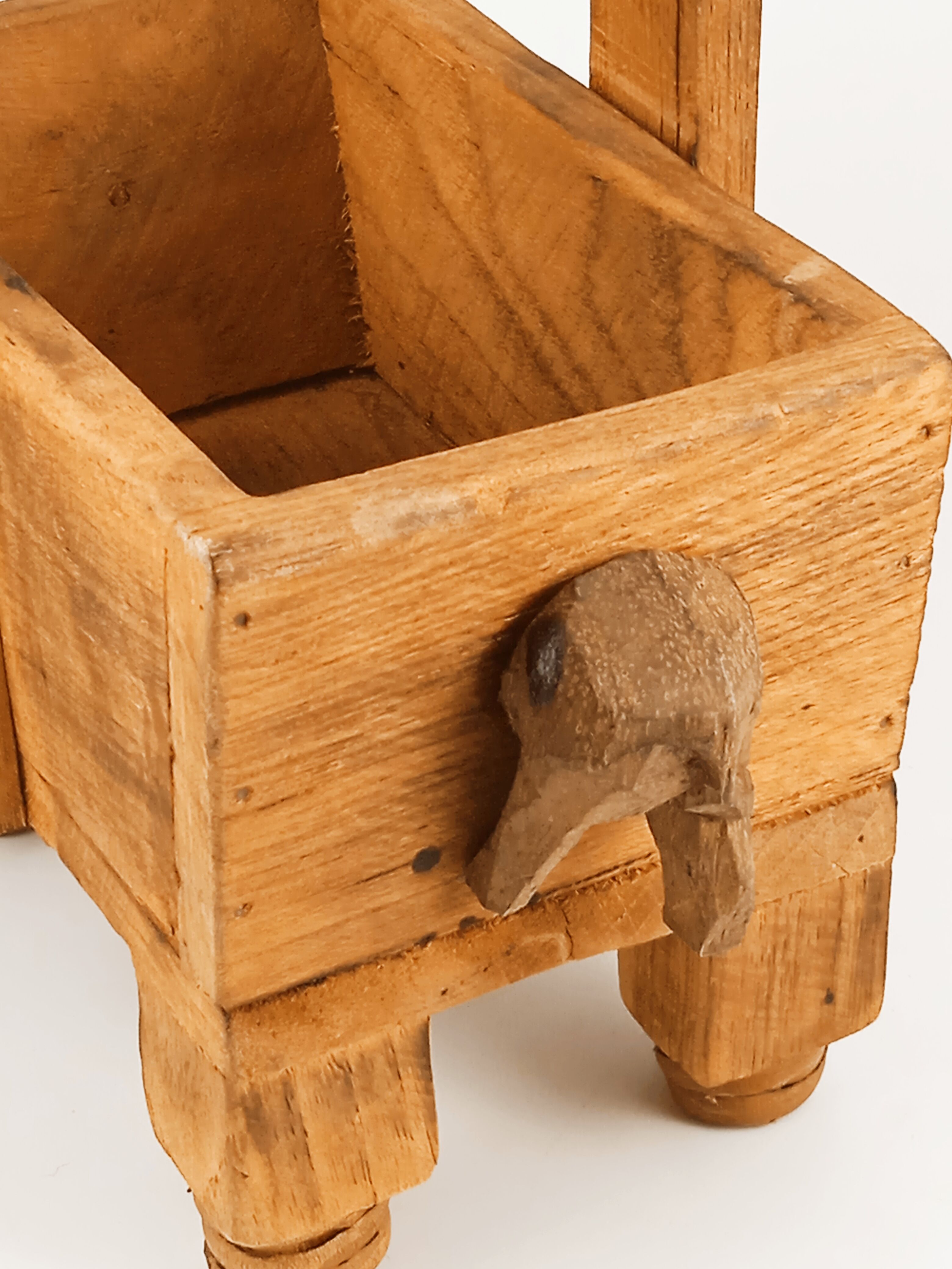 Indian wooden elephant pot cache 40s