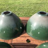 4 abat-jours émaillés industriels