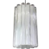cylindrical pendant lights with crystal glass by Doria, Germany, 1960s.