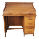 Bureau américain à cylindre en chêne, des années 40/50
