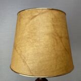 Rustic carved wood table lamp
