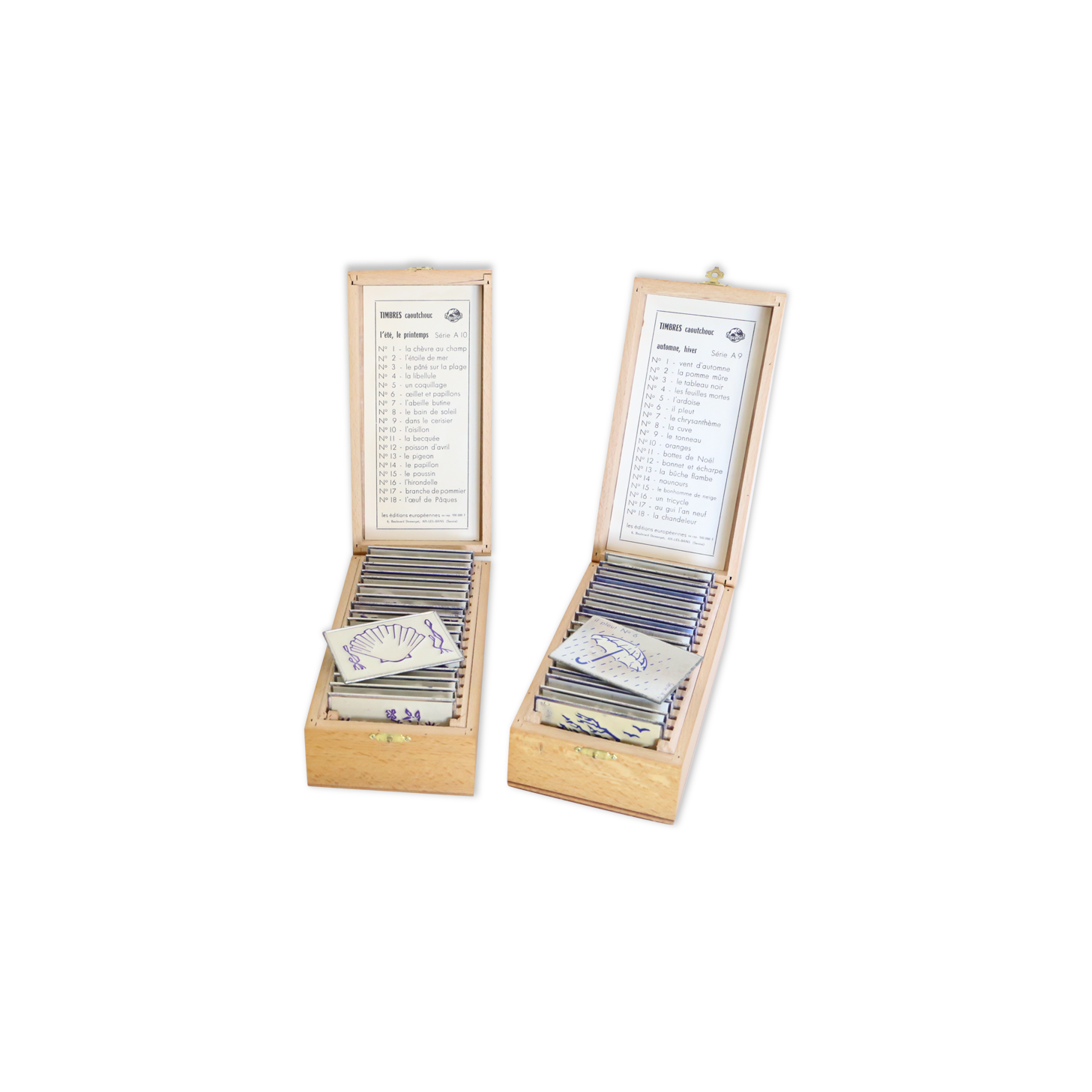 Stamp boxes, stamps, school, theme the4 seasons