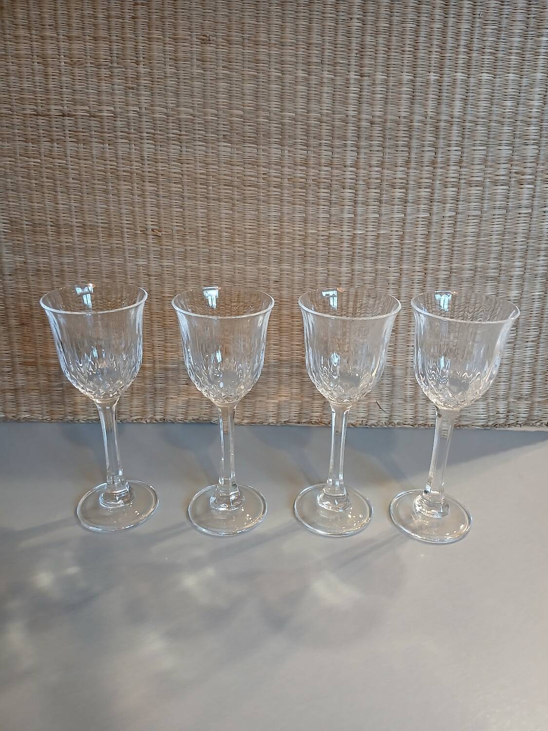 4 antique stemmed glasses