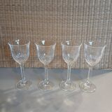 4 antique stemmed glasses