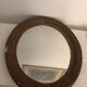 Old art deco oval wooden mirror