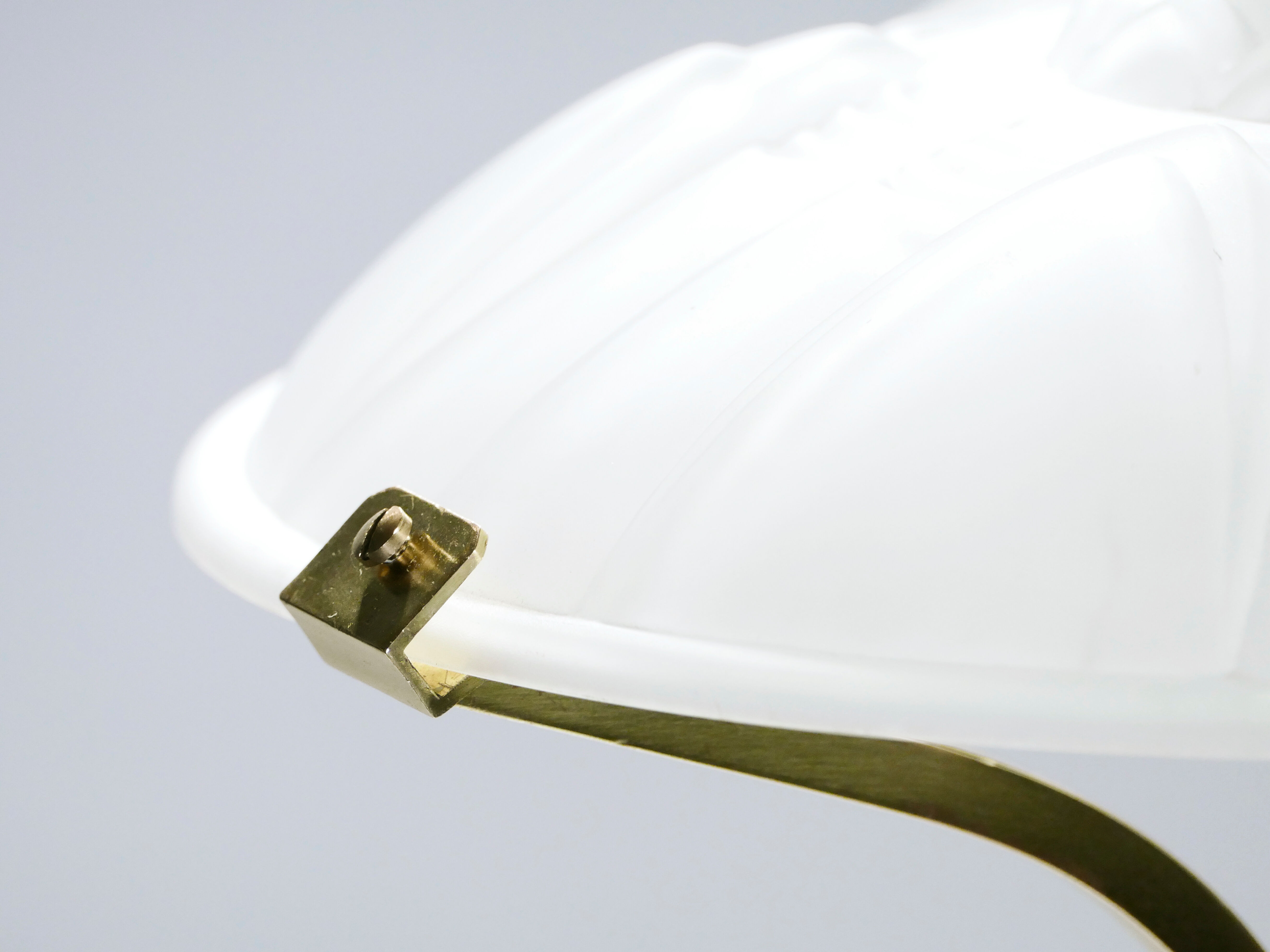 Lamp blown glass frosted around 1940 brass