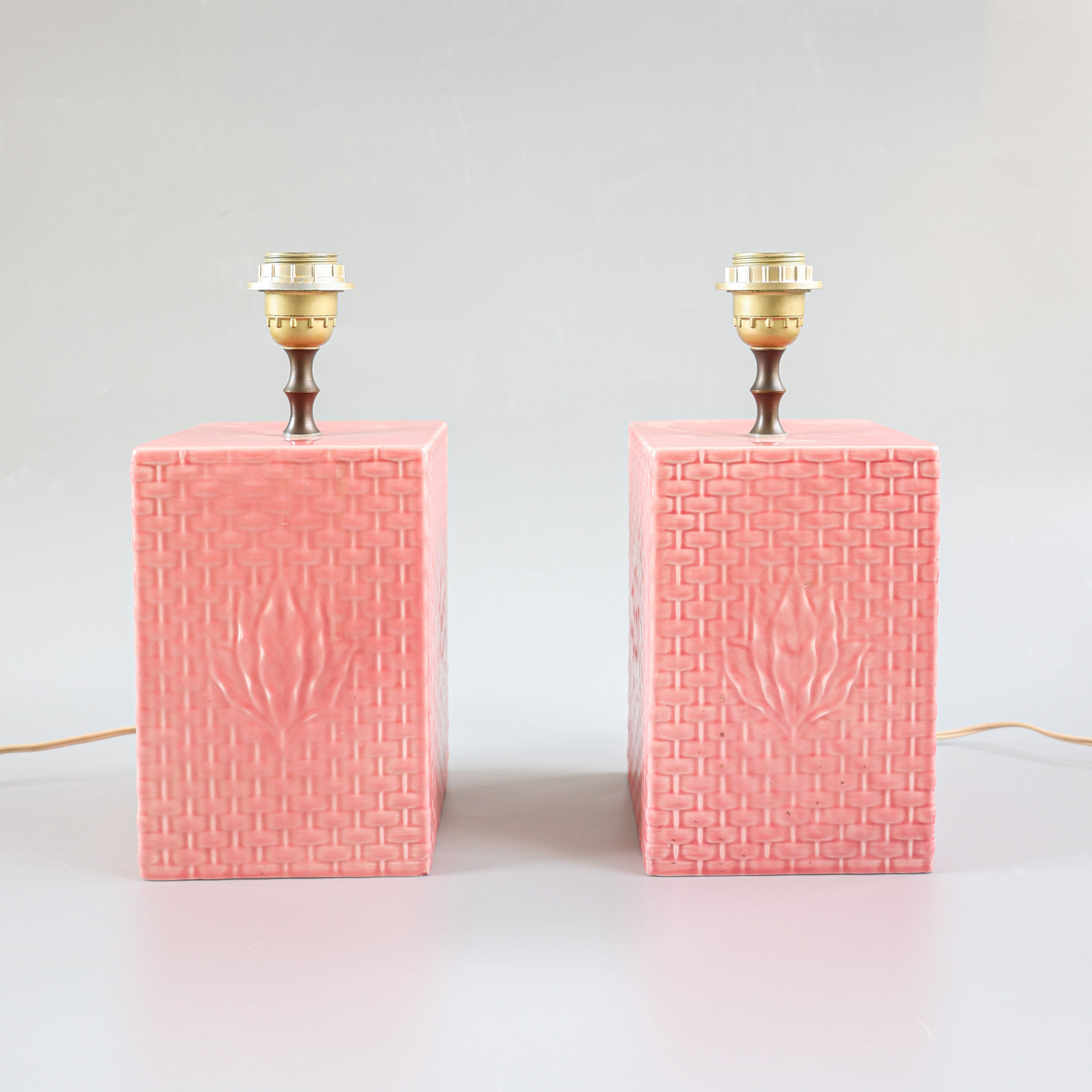 Pink Italian table lamps, 1970s.