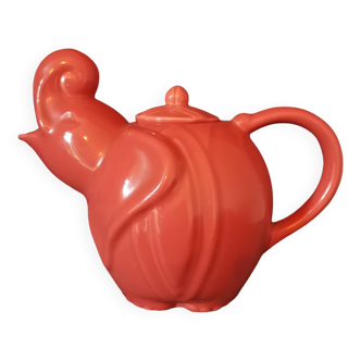 Coral elephant teapot