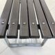 Vintage industrial metal & wood slatted bench, 1950's