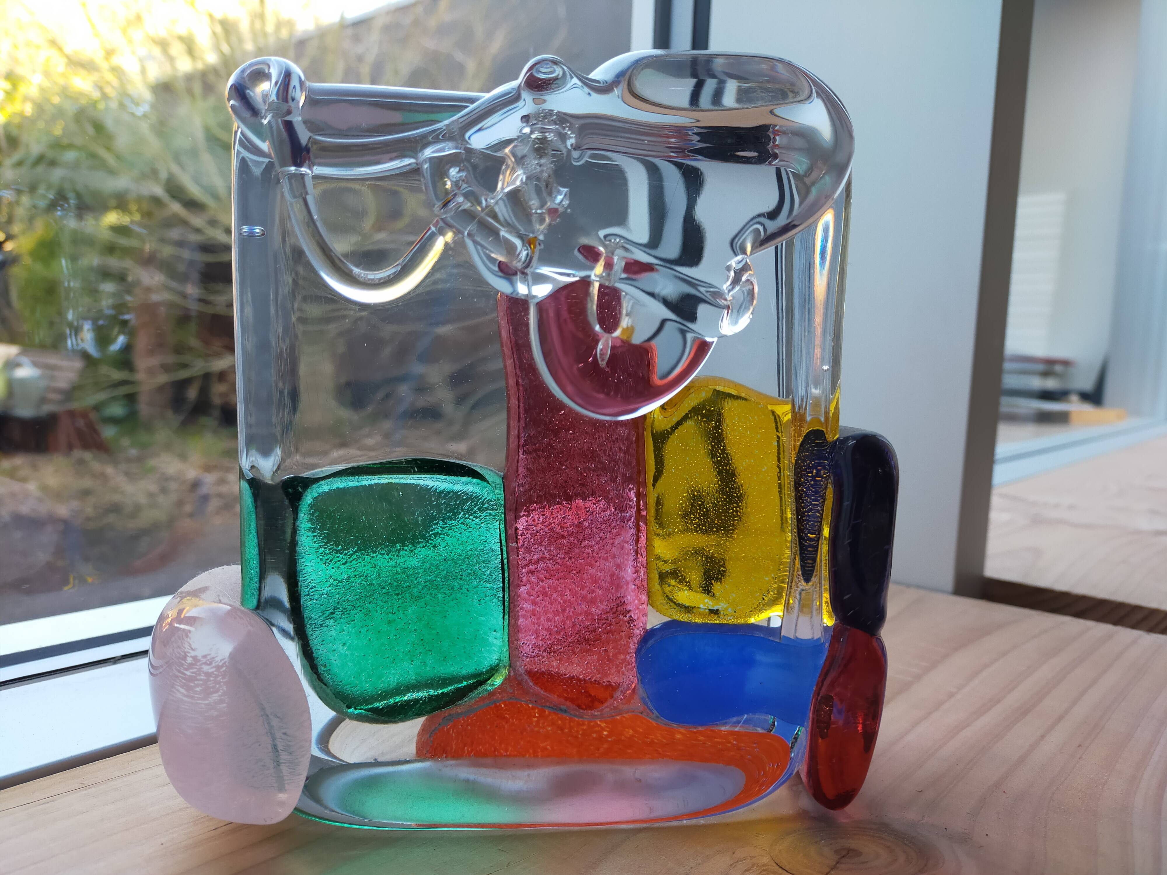 Colored glass sculpture