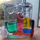 Colored glass sculpture