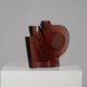 Sculpture en verre géométrique abstraite, Pays-Bas, années 1980