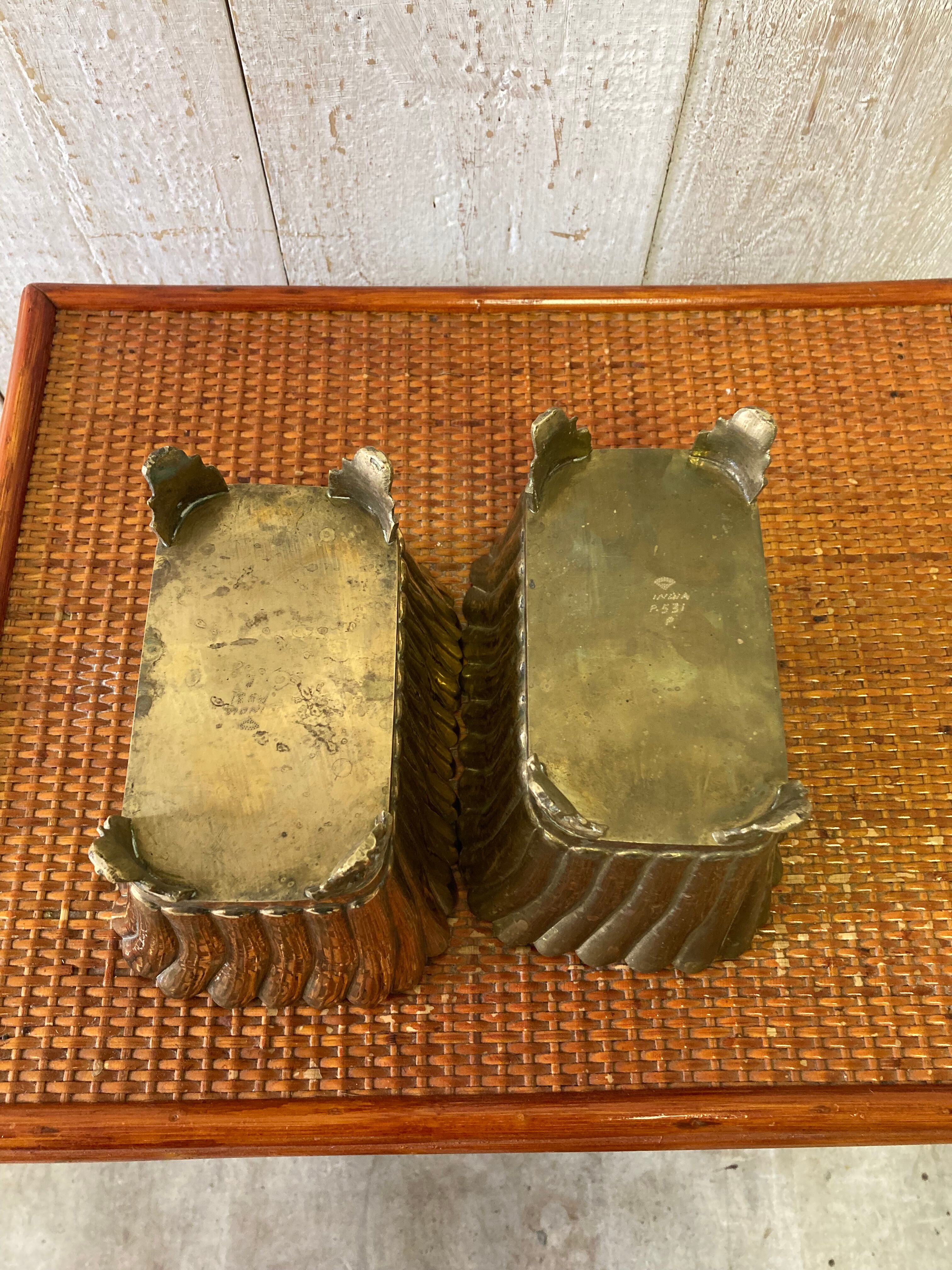 Pair of brass planters