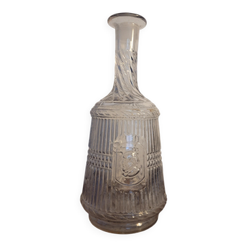 Carafe Jules Grevy 1879 fait main, verre moulé.