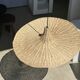Large suspension, rattan luminaire in hat shape D:80cm