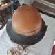 Mushroom lamp in glass paste and bronze Art Nouveau