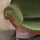 Art Deco Canapé Circa 1920 in Walnut, Cherry and Velvet