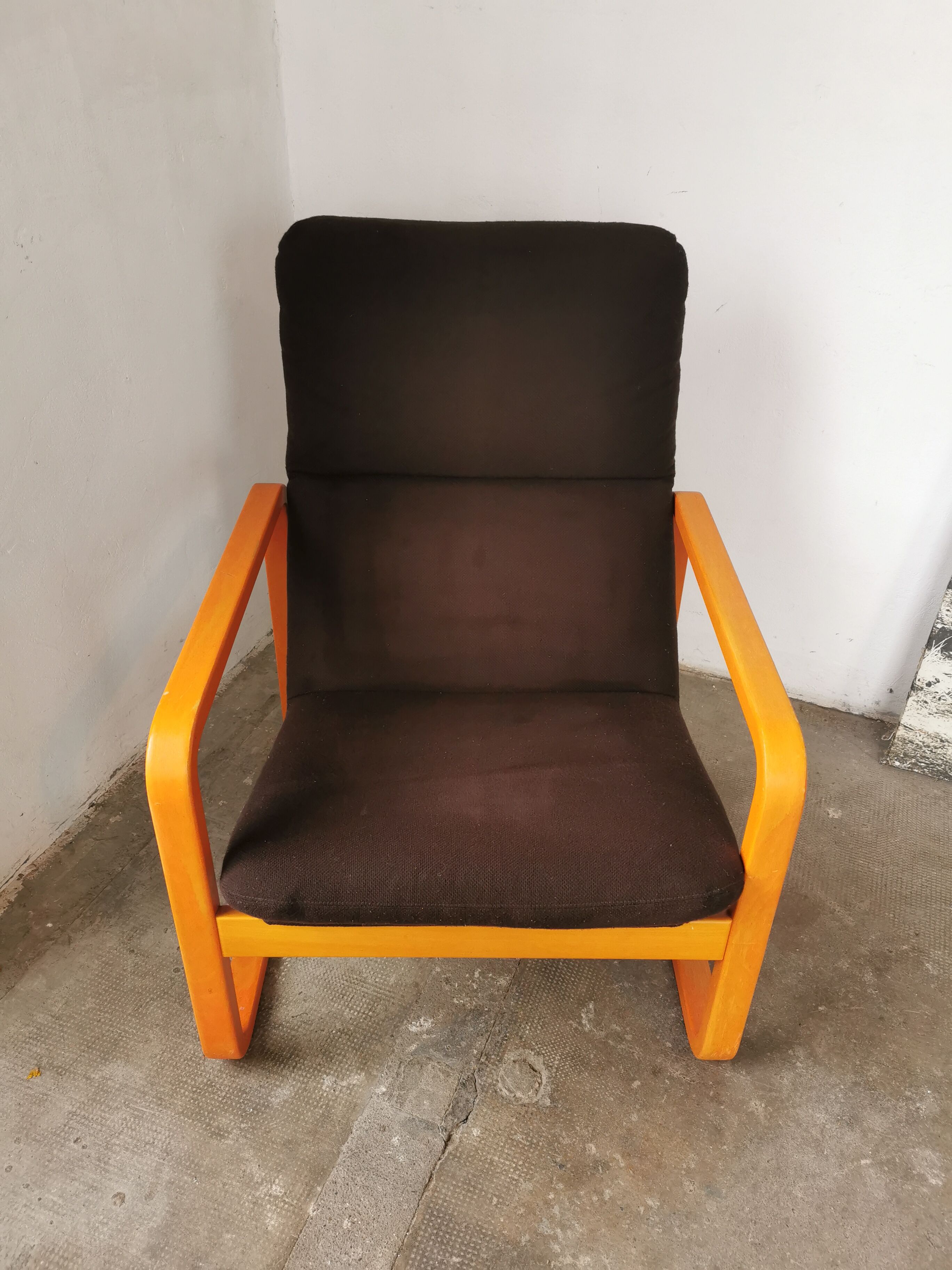 Curved wood armchair Wilkhahn 1980