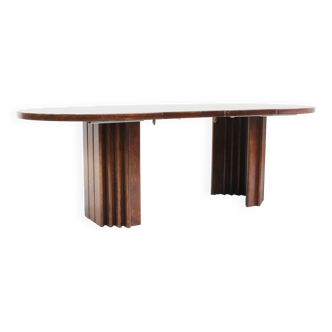 Table à manger extensible ovale vintage des années 1960