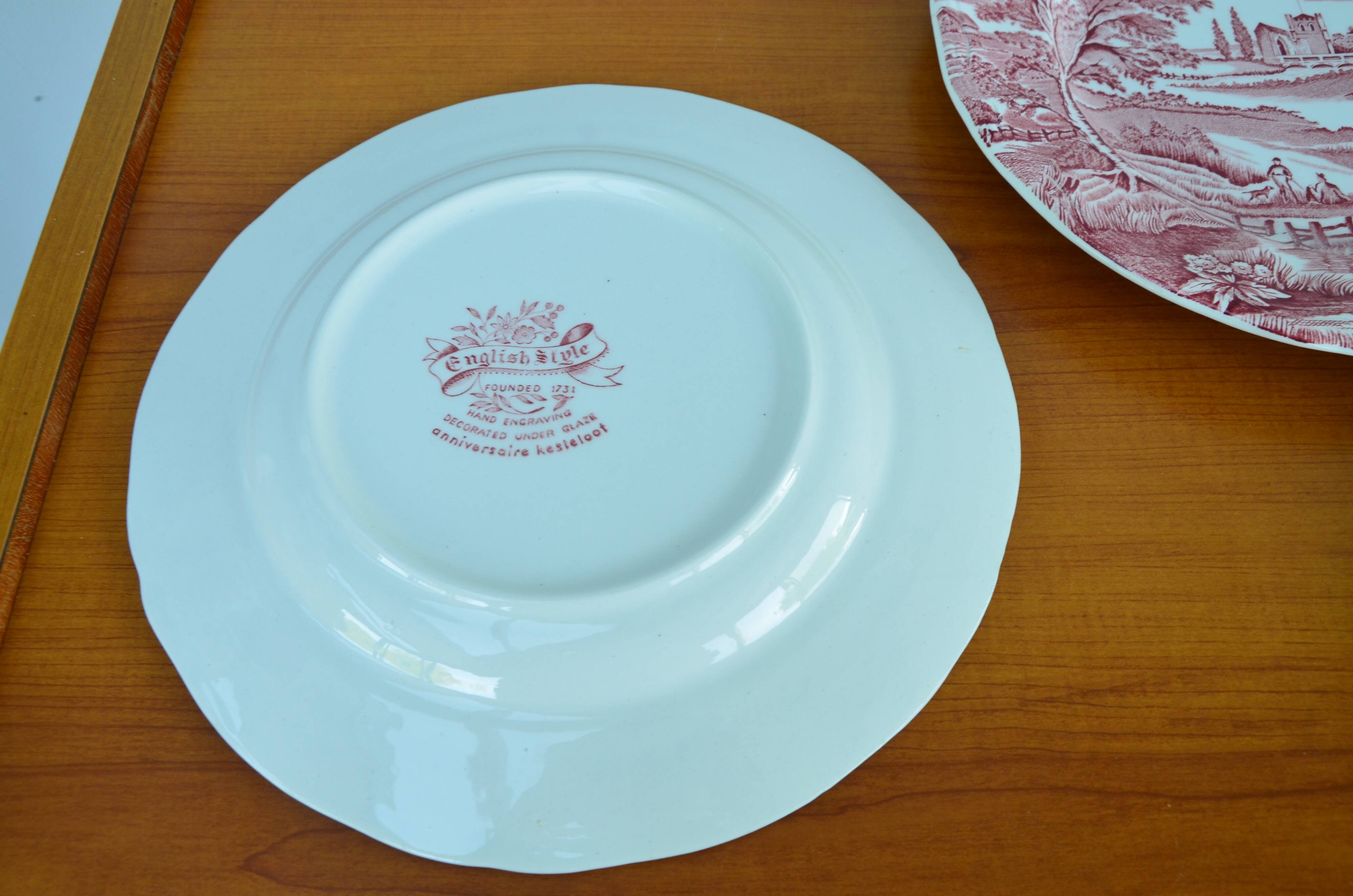 Set of 6 English style plates, kesteloot birthday