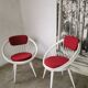 Swedish armchair circle Yngve Ekström, white and red