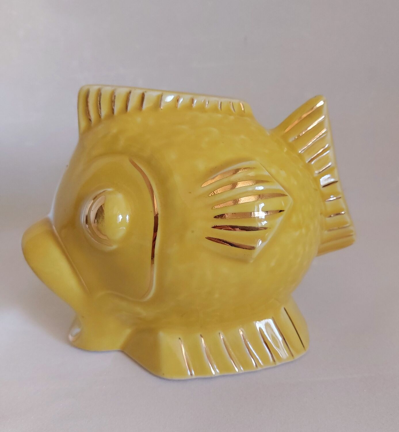 Fish vintage ceramic piggy bank 50's