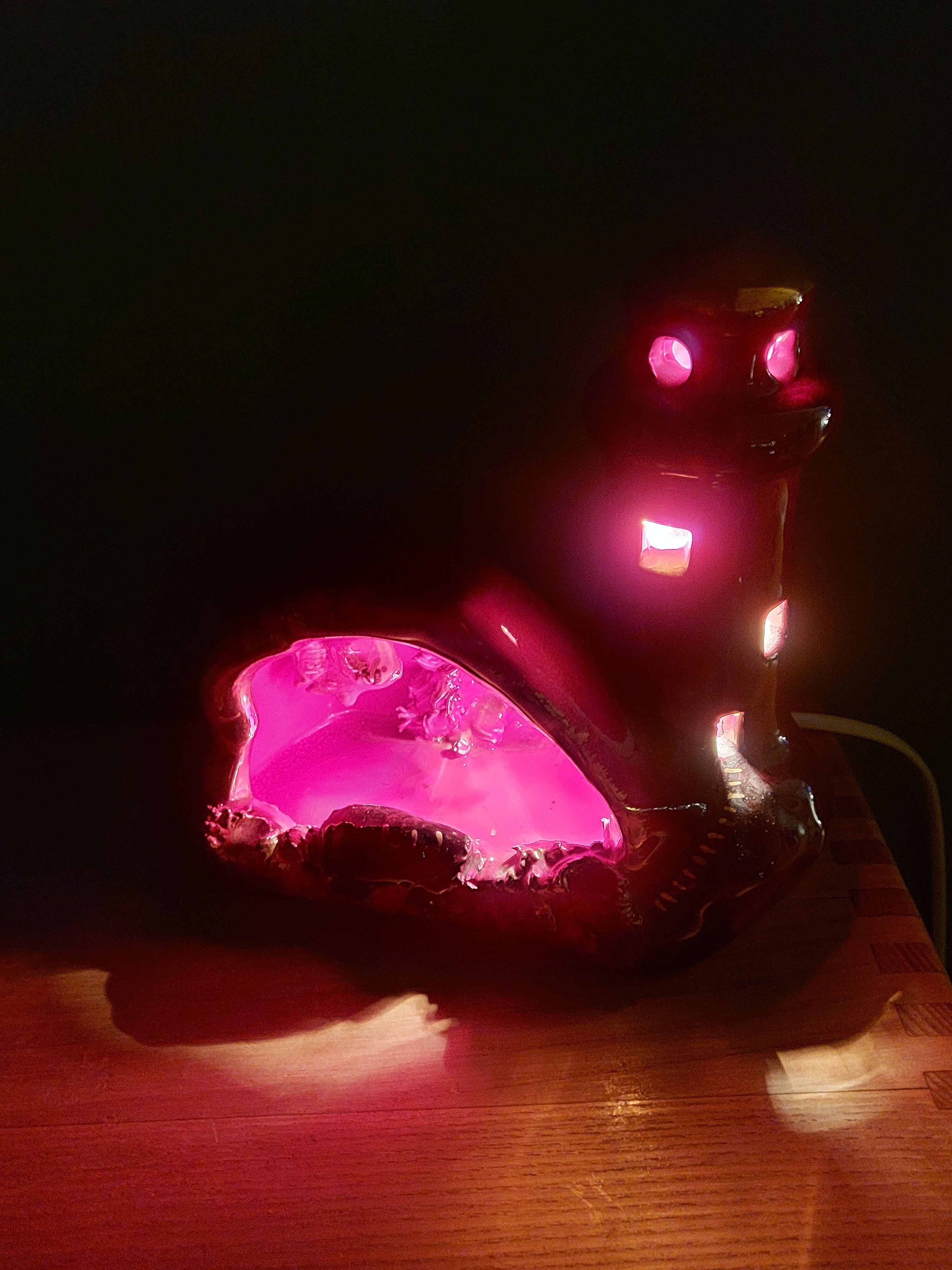 Vintage ceramic lamp in the shape of a lighthouse, Vallauris