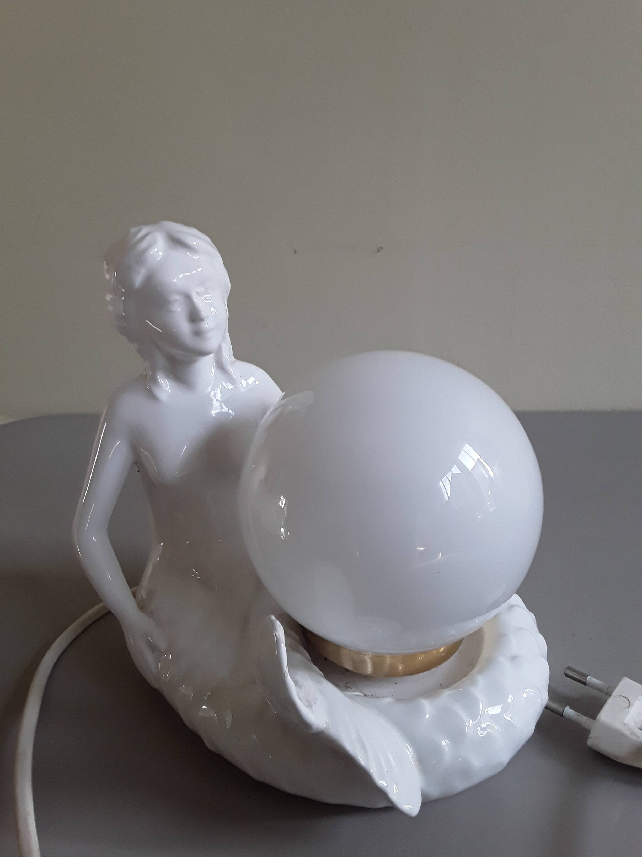 Opaline lamp siren 70s 80s