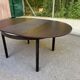 Contemporary round extendable Scandinavian dining table in wenge 1990