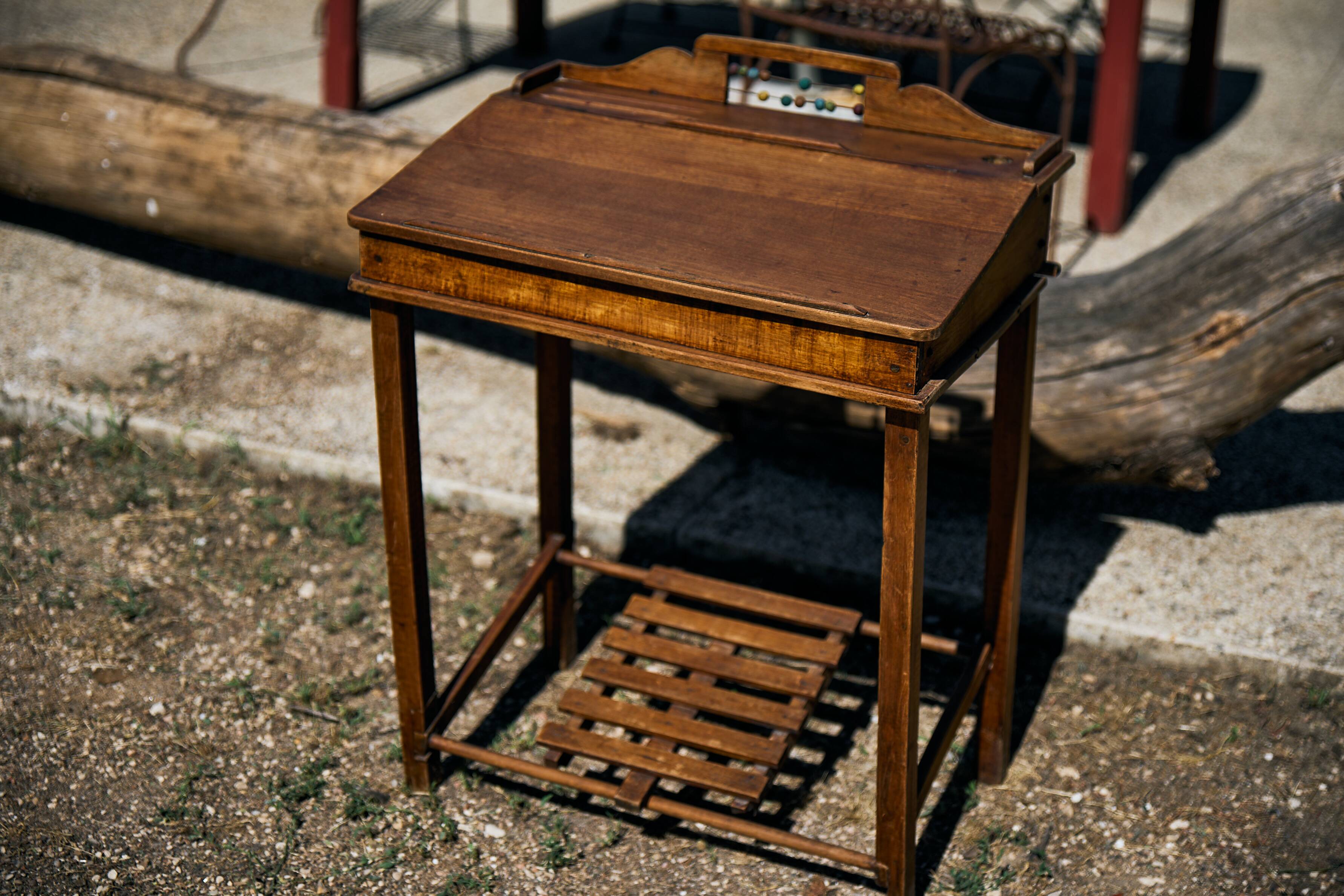 School desk and its abacus, 1930s