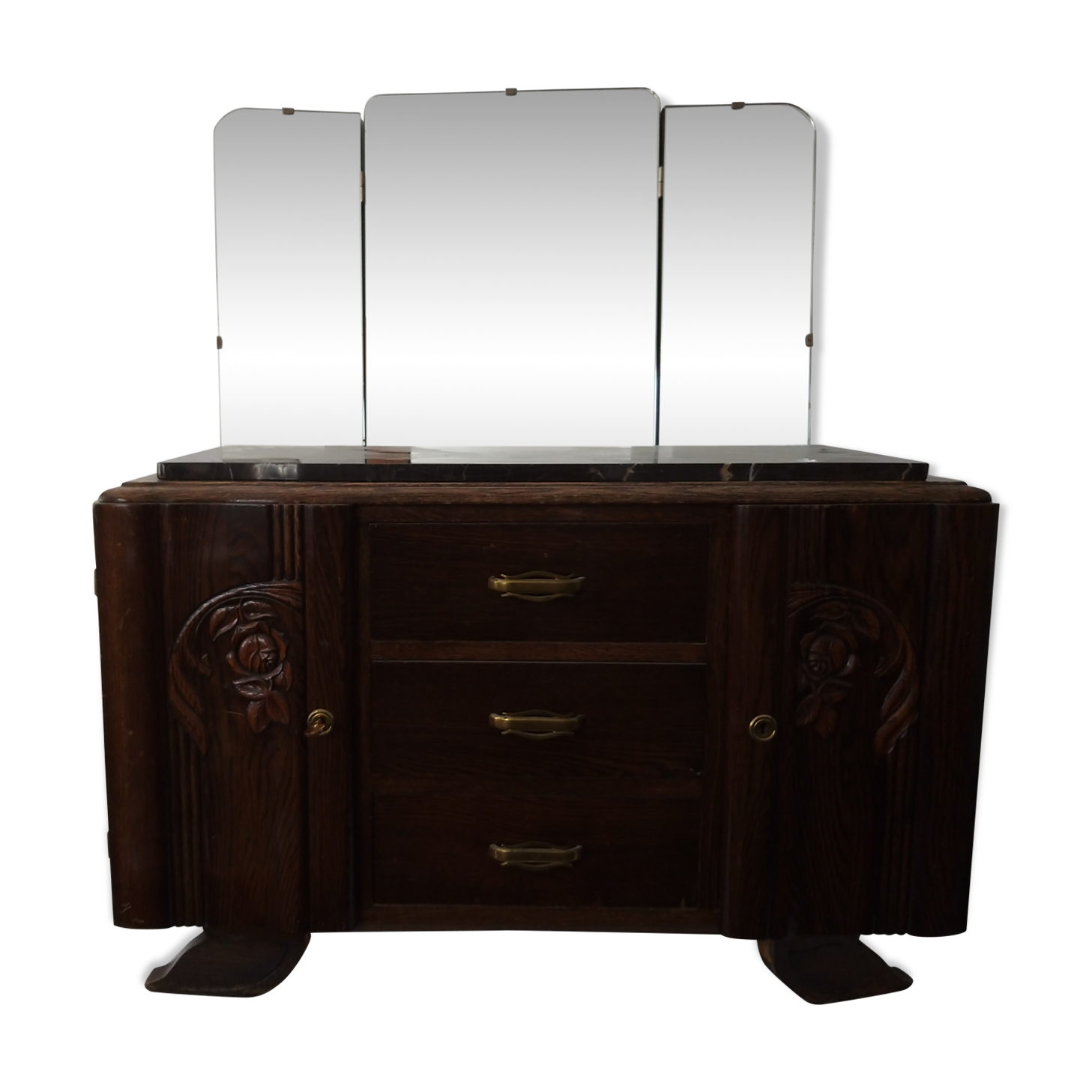 Art deco oak vanity